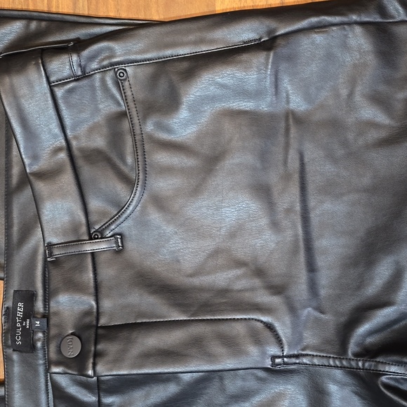 NYDJ Faux Leather Marilyn Straight Pants - Picture 3 of 12